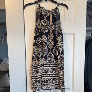 Cupshe Navy and Cream Patterned Swim Coverup NWT